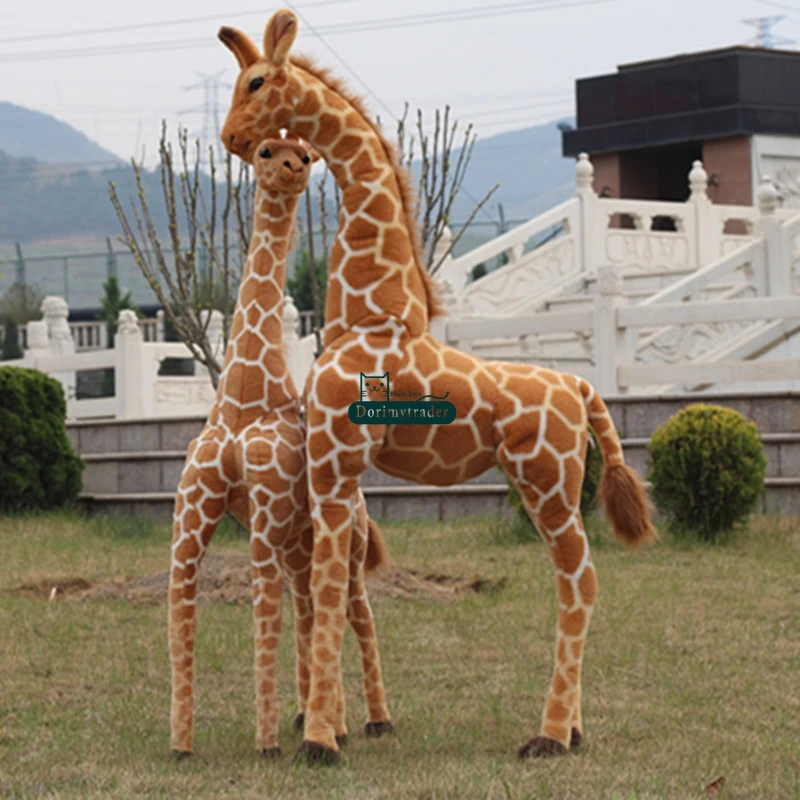 Gigante bonito recheado macio pelúcia simulação animal girafa brinquedo presente do bebê 120cm 140cm dy60312