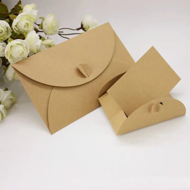 

2 Size Kraft Greeting Card with Envelope Vintage Retro Envelopes Wedding Card Bag 200pcs/lot Free shipping