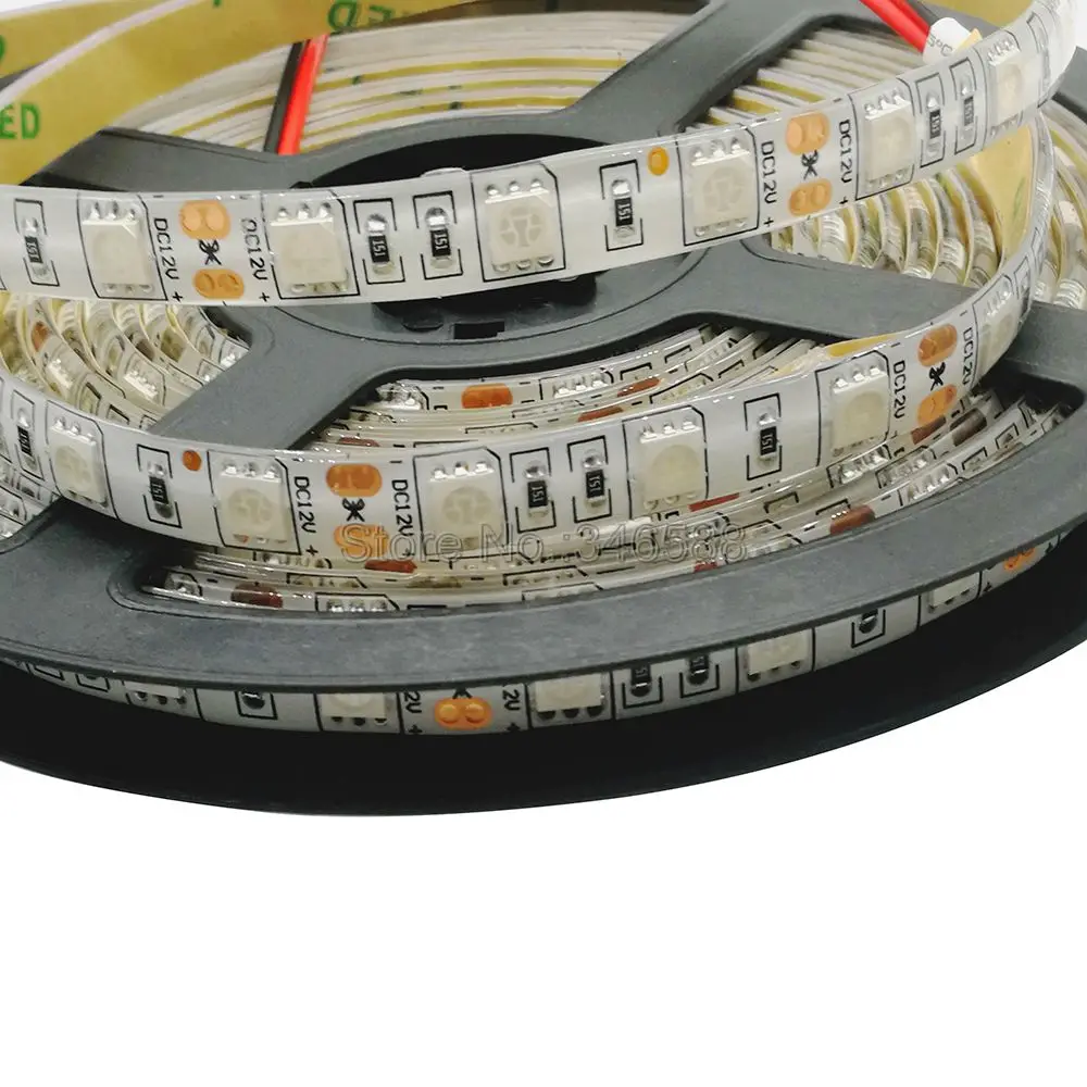 Bande lumineuse LED SMD, Flexible, 5m 12V DC 5050 UV, 395nm-405nm, ruban de lumière ultraviolette, IP20 IP65, PCB noir blanc pour DJ, Fluorescence