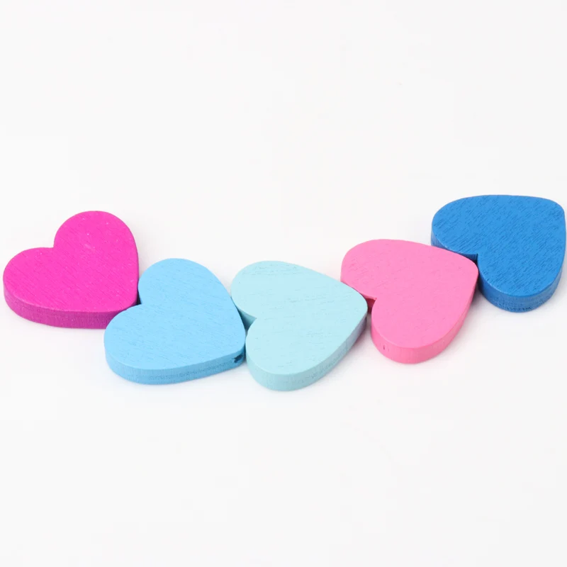 40pcs Mixed Heart Pattern Wooden Spacer Beads For Jewelry making DIY 23x21mm MT1485