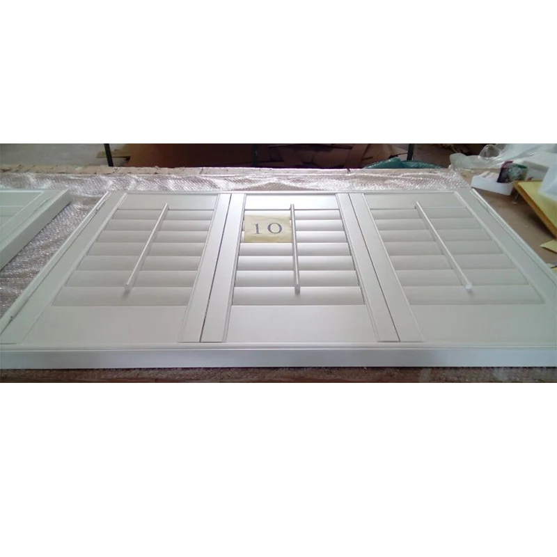 Indoor 100% Custom Wood Shutters With Standard Tilt Bar White Customizable Plantation Shutter Window Blinds Ladder Rope