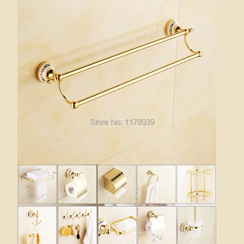 Gold-plated towel rack,wall mounted Bathroom Shelves,Toilet Paper Holders,Bathroom hardware accessories sets,J16543