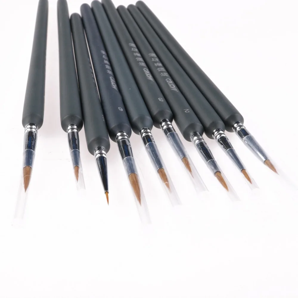 High Quality 9Pcs Brush Pen For Sketched Lines Gouache Watercolor Paint Oil Painting JAN18