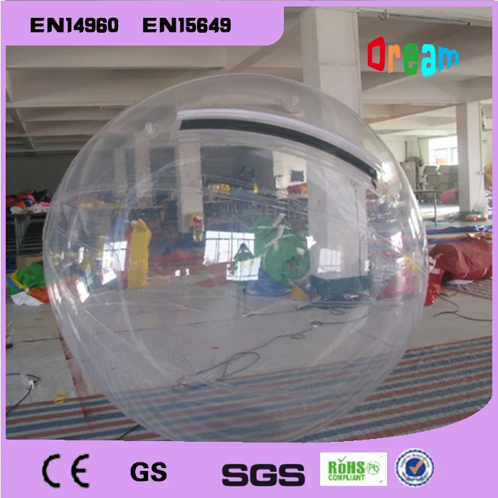 2,5 m 0,8 mm PVC opblaasbare waterloopbal Menselijke hamsterbal Zorbbal Plastic bal Waterballon