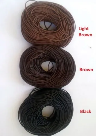 

1.5mm Mixed Black Brown dark brown each color 120yard Genuine Round 100% COW Real Leather Cord String For Bracelet Necklace