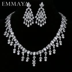 EMMAYA Femme Bijoux AAA CZ Earrings Necklace Jewelry Sets for Women Wedding Party Fashion Jewellery Accessory