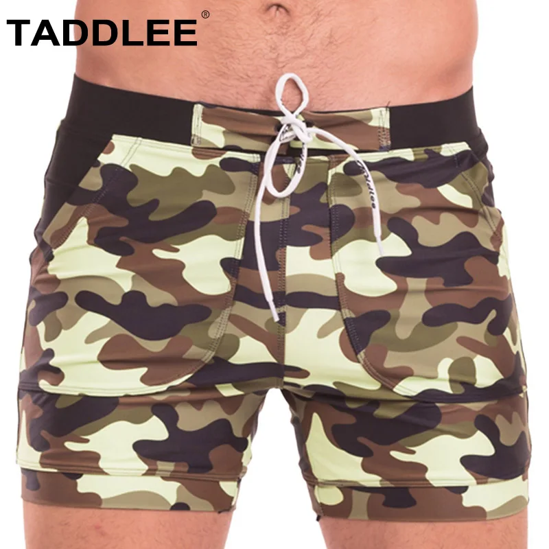 Taddlee Brand Sexy Men's Swimwear Swimsuits Men Swimming Boxer Trunks Camo Beach Board Shorts Pockets Surfing Bathing Suits New