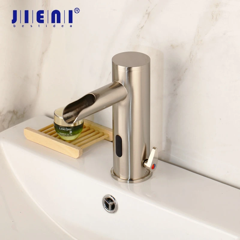 

JIENI Automatic Hand Touch Griffin Sensor Brass Automatic Sensor Bathroom Sink Faucet Solid Brass Basin Sink Mixer Water Faucet