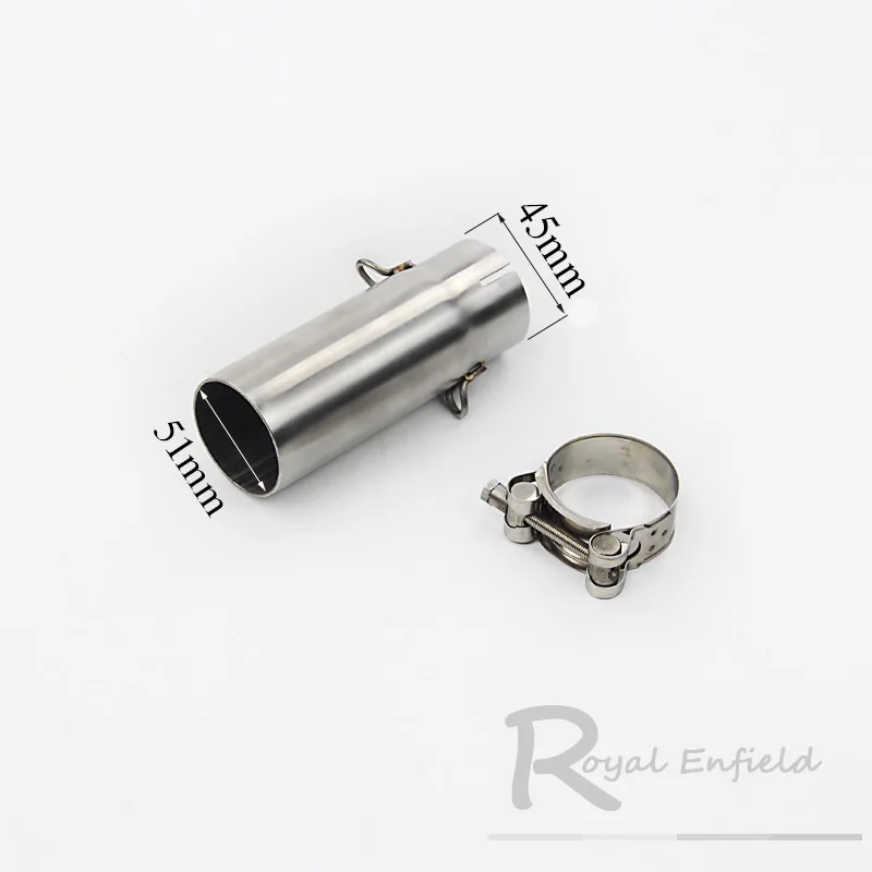 YZF R6 51mm Motorcycle Exhaust Muffler Middle Link Pipe Underbody Adapter Connector for Yamaha R6 2006 2007 2008 2009 2010-2014