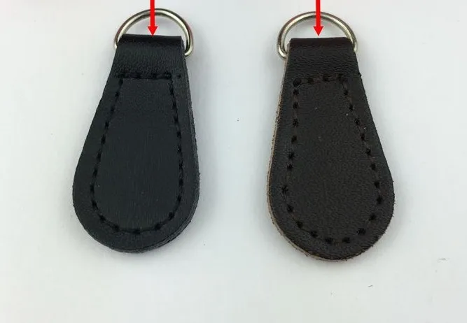 10pcs/lot 4.4*3.7cm black cowhide leather active zipper pullers for luggage bag men backpack craft zipper diy accessories1520