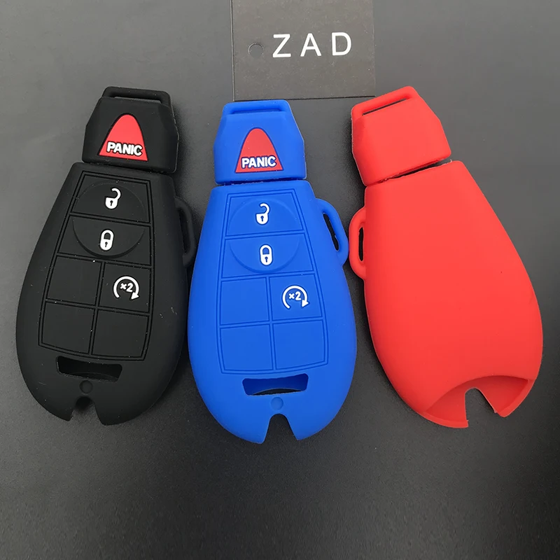 ZAD silicone rubber car key cover case skin shell protect holder set for jeep for Chrysler   Fobik for Dodge Ram 3button keyles