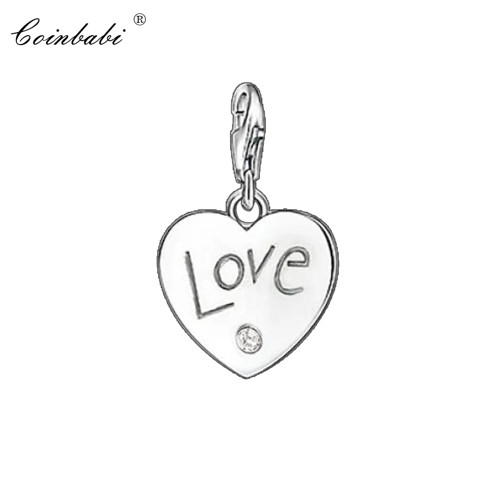 

Charm Pendant Love Heart,2018 Fashion Jewelry Romantic Real Authentic 925 Sterling Silver Gift For Women Men Fit Bracelet