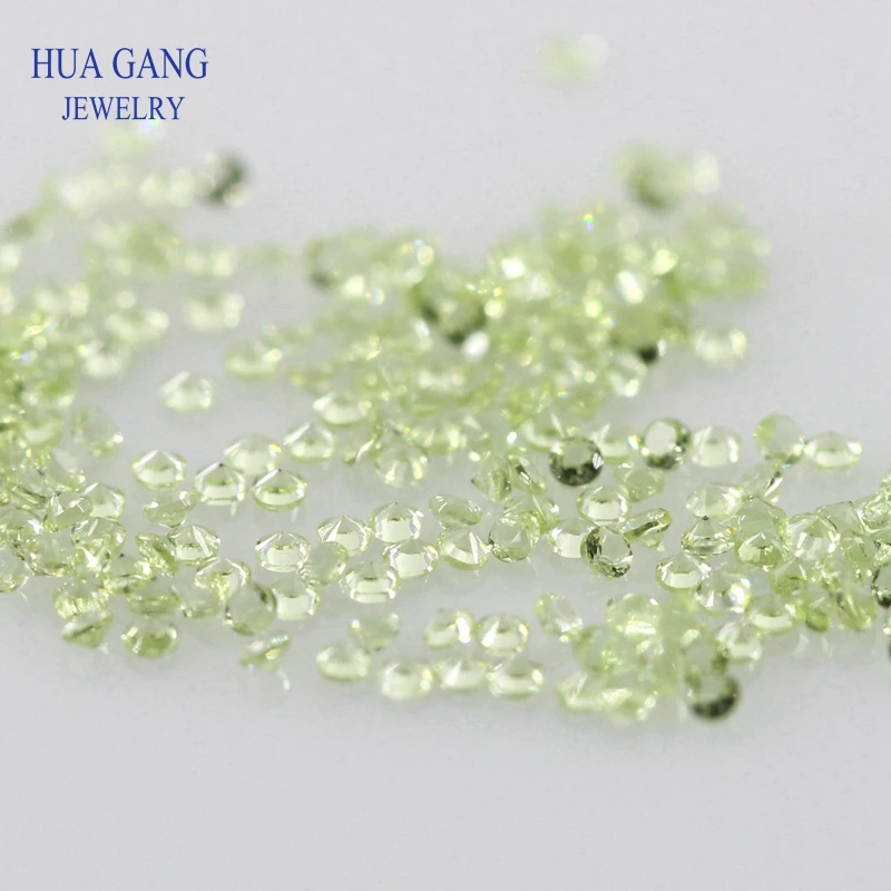 1000PCS/100pcs 0.8~3.0mm 152# Nano Green Stone Wax Setting Round Brilliant Cut Synthetic Gems For Jewelry