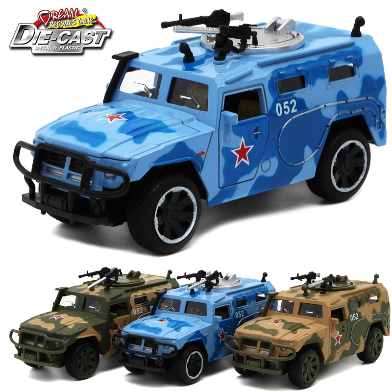 15CM 1/32 Scale Diecast Russian GAZ JMP-2 Tiger Military Model Army Car For Boys As Toys With Functions