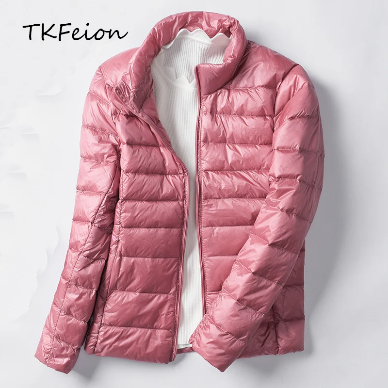 

Женская тонкая куртка, ссветильник Кая повседневная короткая куртка на утином пуху с воротником-стойкой, весна-осень 2019