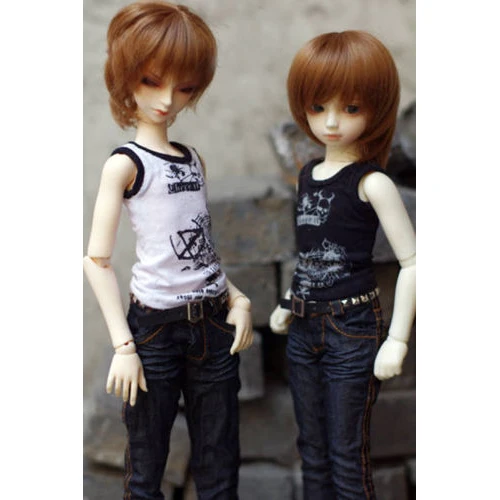 [wamami] 810# Black/White Printing Waistcoat/Clothes/Tank/Shirt For MSD 1/4 1/3 SD DZ SD17 DZ70 BJD Dollfie