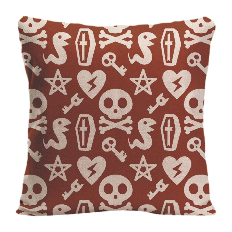 

Skull Printed Cushion Cover Decorative Cotton Linen Throw Pillows Case For Car Sofa Seat By Lvsure Home Decoration