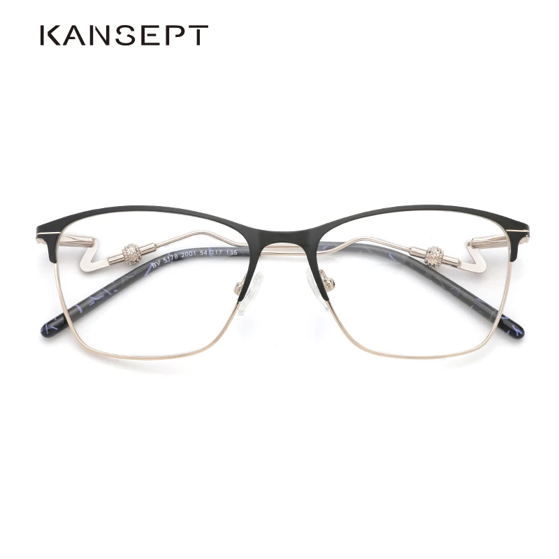 

Metal Women Glasses Frame Women 2019 New Designer Optical Prescription Glasses Frame Clear lens Eyeglasses #BV5178