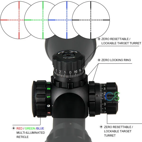 Hunting Scope Canis Latrans Rifle Scope 3-9X32 Full Size A.O. Range Estimating Mil-Dot Rifle Scope Hunting gs1-0174