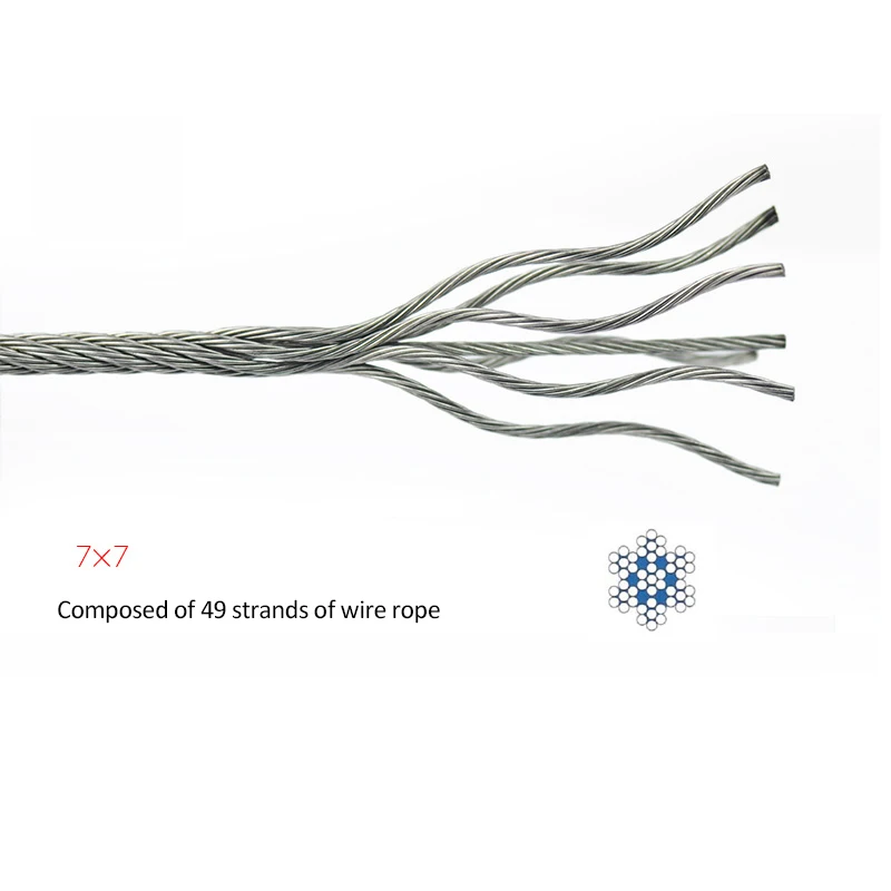 Imagem -06 - Stainless Steel Cabo Wire Rope Áspero Pesca Levantamento Cabo 50m 100m 1.5 mm 1.8 mm mm 7x7 Estrutura 304