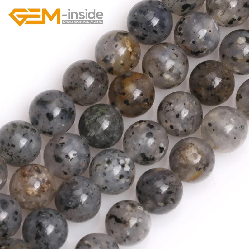 6mm-10mm Round Natural Gray Dot Pitaya Strawberry Quartzs Stone Loose Beads for Jewelry Making DIY Gift Strand 15 Inches NEW!!