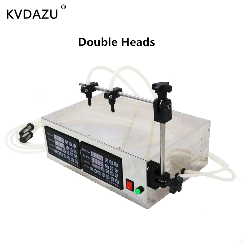 الرقمية مزدوجة 2 رئيس السائل ماكينة حشو حشو مائي التلقائي المشروبات عصير الخمور العطور المياه شرب زجاجات حليب حشو