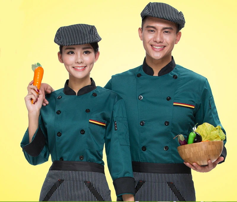 Cooking uniforms long - sleeved suits hotel restaurant Houchu clothing catering services staff clothes autumn and winter clothes