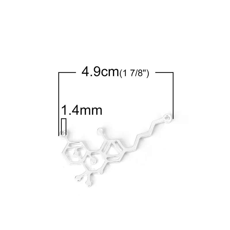 DoreenBeads Zinc Based Alloy Molecule Chemistry Science Connectors THC Metal DIY Charms 49mm(1 7/8