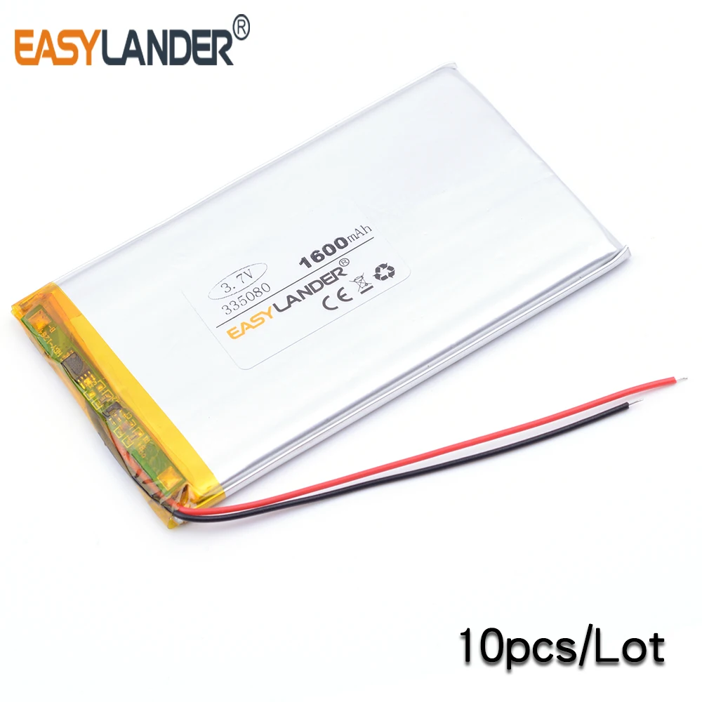 335080   3,7 V 1600 mAh wiederaufladbarer Lithium-Li-Ionen-Li-Polymer-Akku für Tablet PC Power Bank mobiler DIY-Lautsprecher