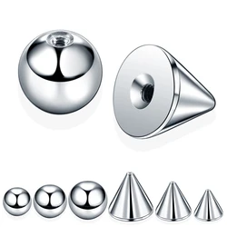 100pcs/lot Stainless Steel Screw Balls Spike Accessories For Lip Nipple Belly Tongue Eyebrow Ear Piercing Rings Jewelry 14G 16G