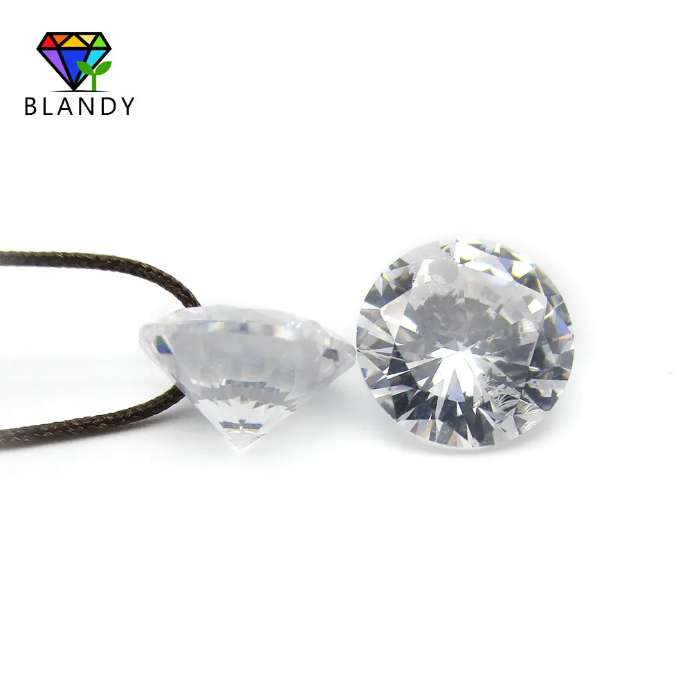5A Quality 200pcs/lot 4/5/6/7/8mm Round Cut Single Hole CZ Stone Double Holes White Cubic Zirconia Stone For DIY Jewerly