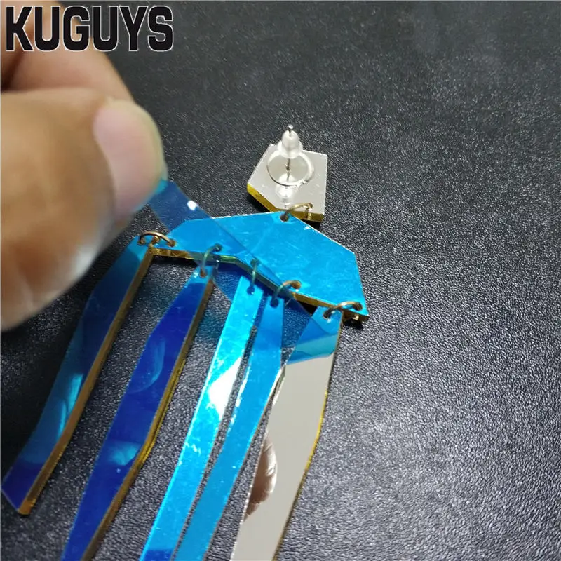 KUGUYS Geometric Large Dangle Earrings for Women Trendy Jewelry Strip Acrylic Mirror Gold Silver Color Hyperbole Accessories