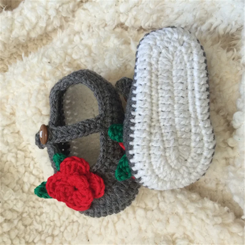 QYFLYXUEQYFLYXUE- Summer Baby hand-woven sandals Baby White Plum crochet toddler shoes Newborn Cotton yarn shoes