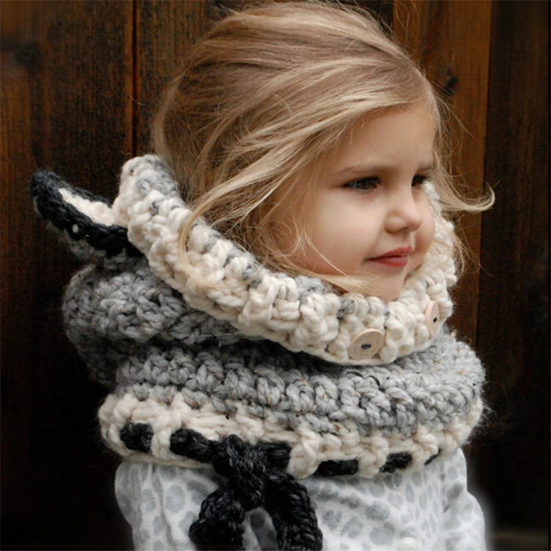 IANLAN Girls Winter Hat Scarf Little Fox Style Children Lovely Kids Warm Knit Wool Beanies Scarves IL00193