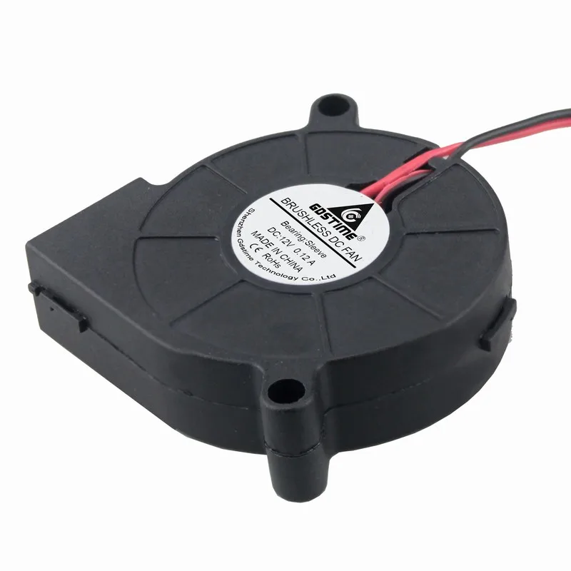 Gdstime-12V DC 브러시리스 송풍기 팬, 50mm x 15mm 높이 RPM 50x15mm 5015S 터보 냉각 팬 0.12A, 20 개