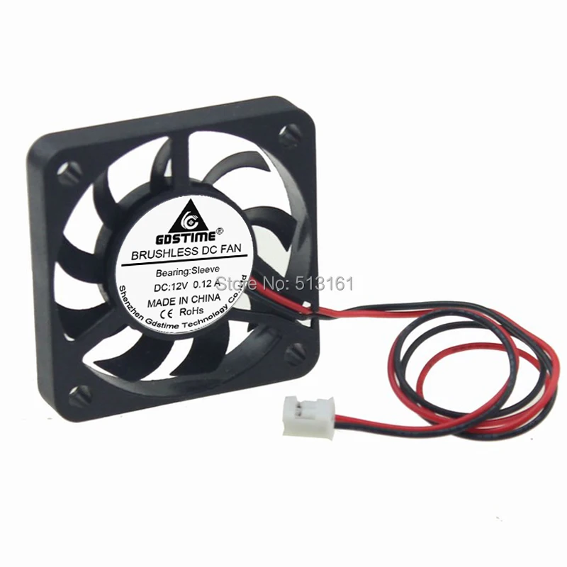 5Pcs Gdstime 12V Fan 40mm 40x40x7mm 2Pin Computer PC Heatsink Cooler Cooling Fans