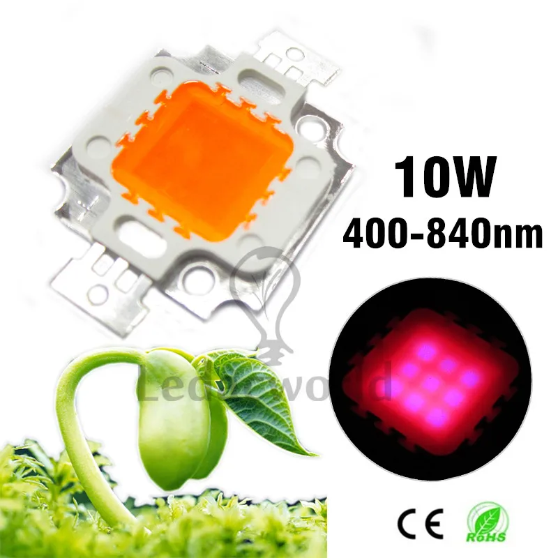 

1pcs 10W Full Spectrum 400nm-840nm High Power LED Plant Grow Light Source for Plant Growing Bulb DIY