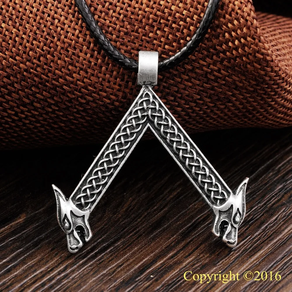 LANGHONG 10pcs Elder Futhark Rune Amulet Necklace Kenaz Kaunan Rune Yggdrasil Viking Necklace For Men Talisman Jewelry