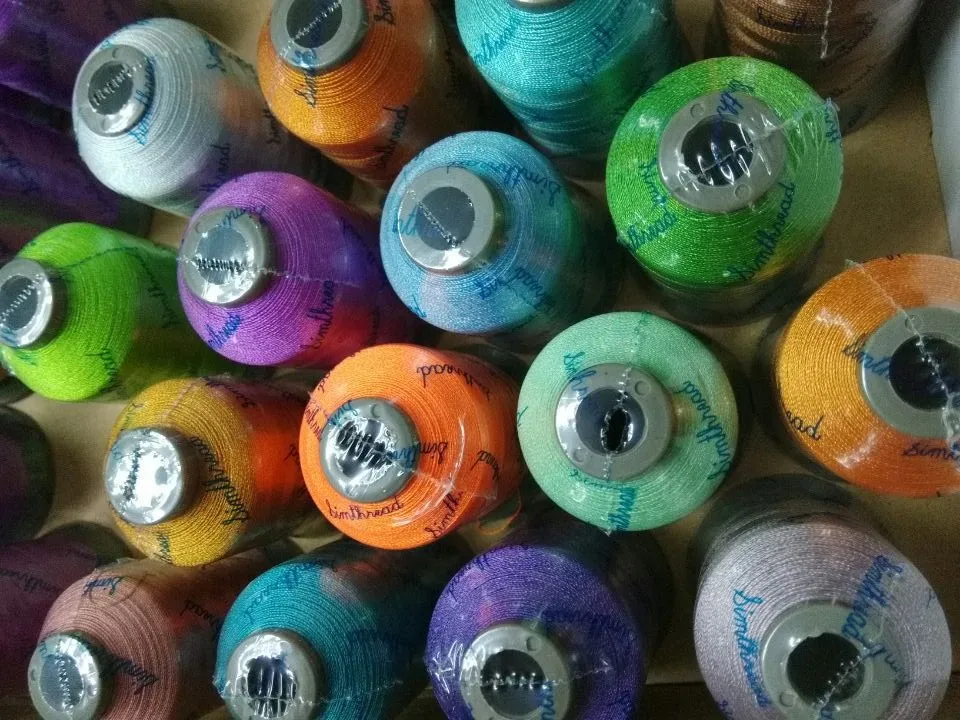 10 different colors machine embroidery thread 1000m/cone suitable for all Brother /Bernina embroidery machines