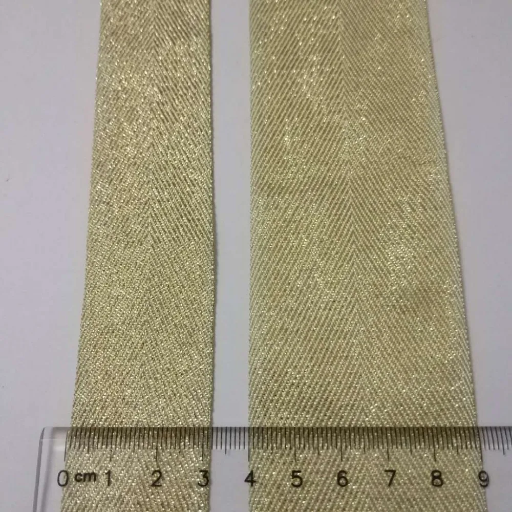 5 Centimetri di Larghezza Nastri Oro Nastro di Poliestere Nastro Bias con Cavo, 5 Yards Oro/Argento di Colore, tubazioni Nastro, Fai da Te Cucito