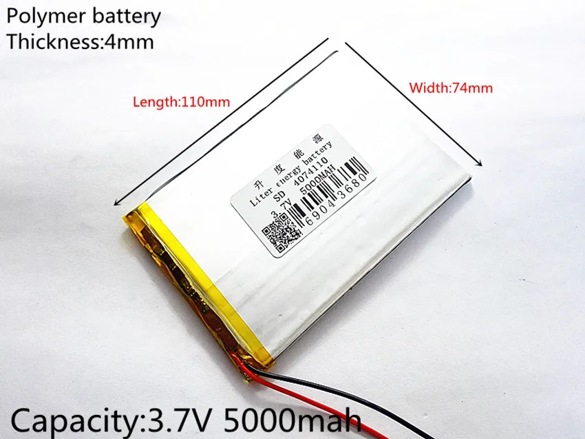 Polymer battery 9 inches tablet battery domestic the built-in rechargeable battery 5000 mah 4074110 free shipping