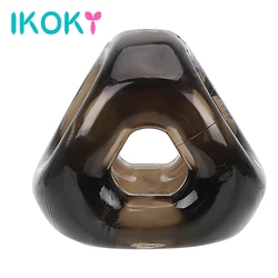 IKOKY Adult Products Cock Ring Delay Ejaculation Silicone Penis Ring Sex Toys for Men Male Scrotal Binding