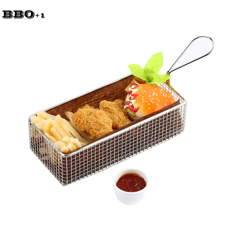 

1 PC Stainless steel French Fries Basket Food Restarant Hotel Bread basket Skimmers Chips Strainers Kitchen cooking Tool