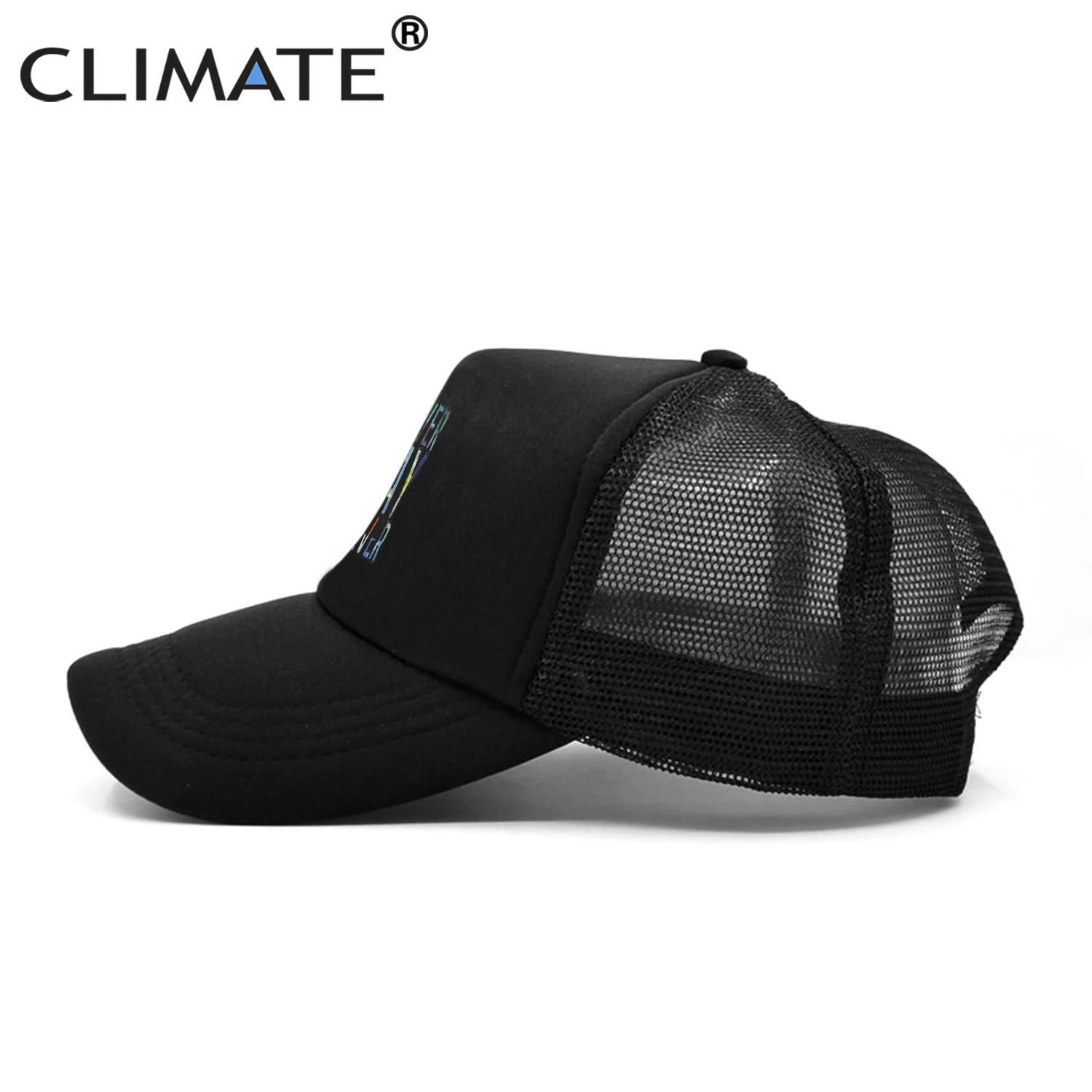 CLIMATE Cool 3D Stars Letter Trucker Cap Youth Never Say Never Black Caps Cap Summer Hip Hop Mesh Trucker Caps Hat for Men Youth