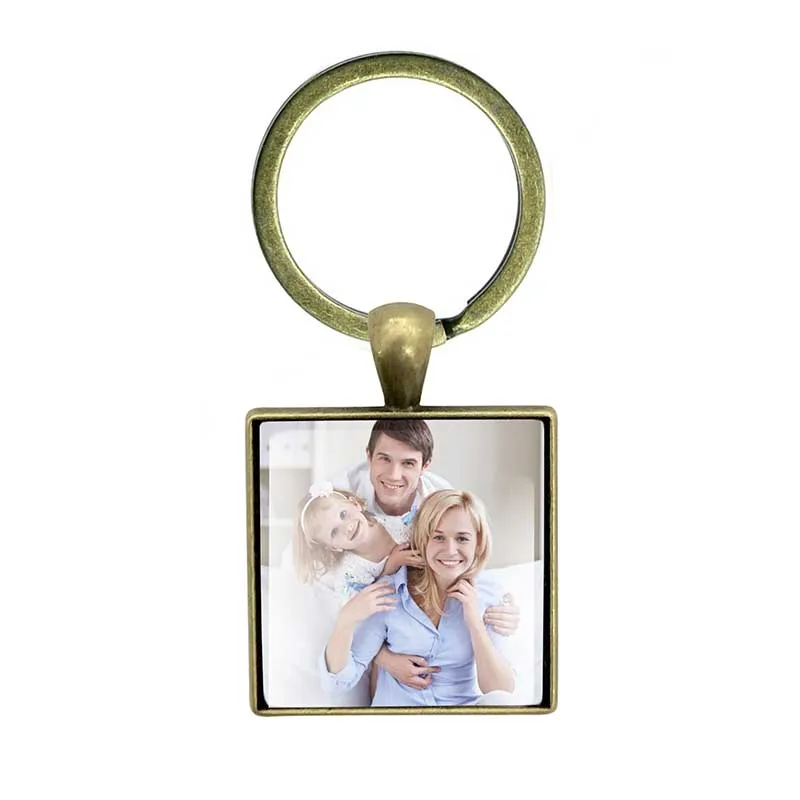 OMGALA Personalized Calendar keychain Custom Your Family Put Baby Photo Square keychain Gift For Lover Friends Glass Cabochon