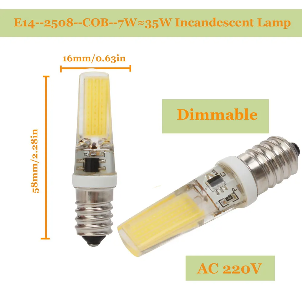 Lampadina dimmerabile G4 G9 LED AC/DC 12V E14 220V 7W COB SMD luci di illuminazione a LED sostituisci 50W Lampada alogena Spotlight lampadario