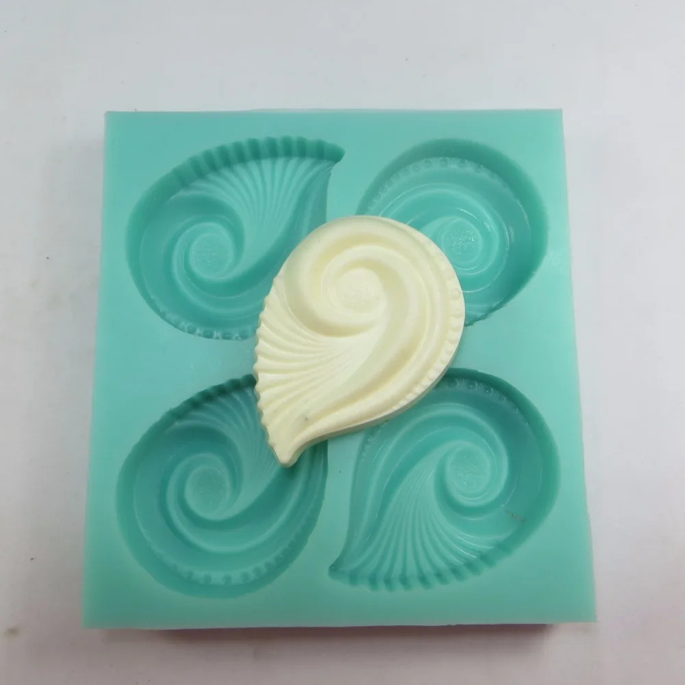 

PRZY Mold Silicone Wind Conch Shape 4 Hole Cake Decoration Handmade Shell Soap Candle Mould Aroma Stone Mold Silicone Rubber 001