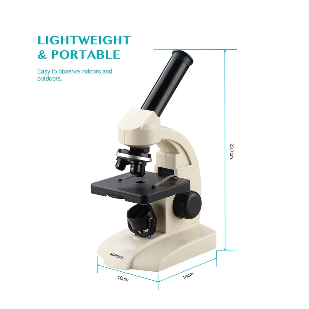 AOMEKIE-microscopio Monocular biológico 70X-400X, lámpara de fondo deslizante para observación de células de espécimen, regalo para chico educativo para estudiante de ciencias