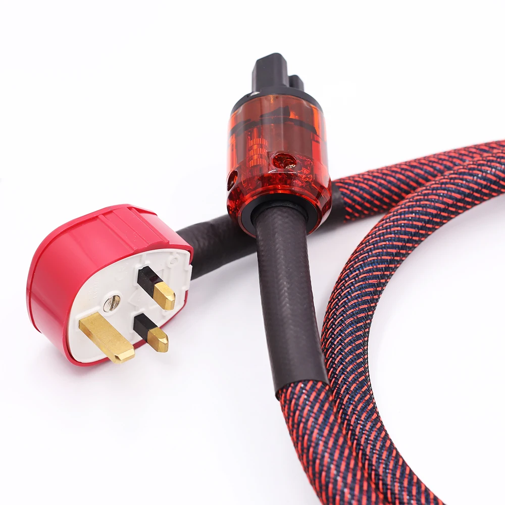 

Hifi Silver Plated AC Power Cable With UK Plug C-046 IEC Female Connector Schuko Power Cord Cable