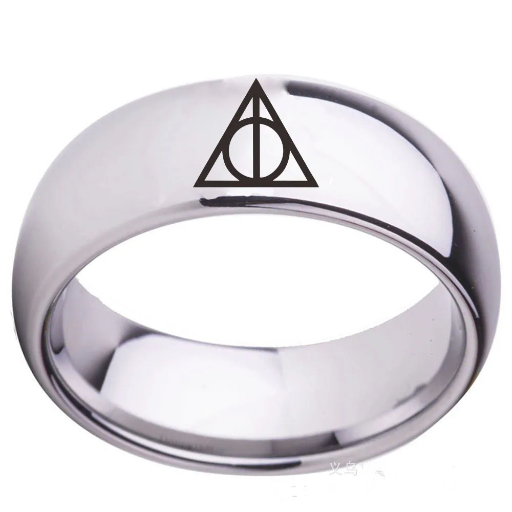 Free Ship Stainless Steel Jewelry Movie Harri Pot Deathly Hallows Ring Fashion Rotated Triangle Ring For Women&Men Jewelry